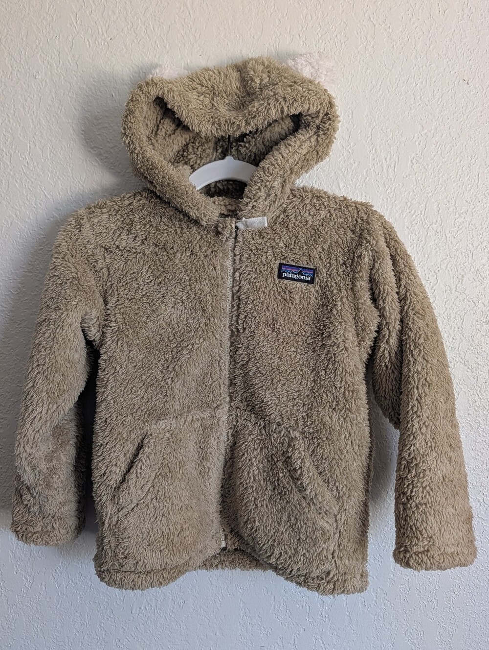 Patagonia Cozy Brown Bear Zip Front Jacket With Hood W/Cute Ears 4t 4
